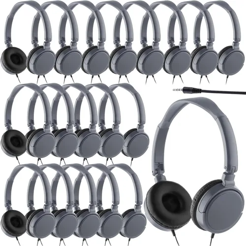 Vista 8 de Yunsailing Paquete de 6 auriculares para el aula a granel, auriculares con Negro