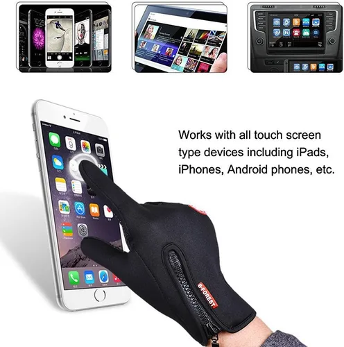 Vista 6 de Ytuomzi Guantes de invierno con pantalla táctil, guantes cálidos, guantes para clima frío, resistentes al viento, para ciclismo, conducción
