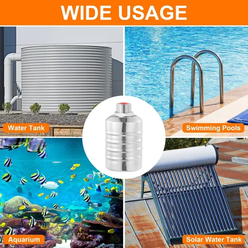 Vista 3 de Controlador automático de nivel de agua, válvula automática de control de nivel de agua de acero inoxidable, válvula de flotador de tanque de agua