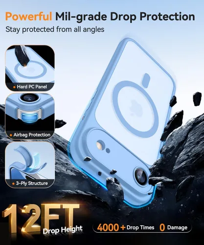 Vista 81 de CANSHN Funda magnética compatible con iPhone Air (6.5 pulgadas), mejorada [protección completa de la cámara] [compatible con Magsafe]