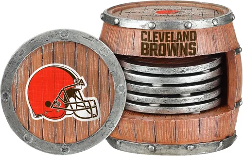 Vista 20 de FOCO NFL Team Logo 5-Pack Barrel Beverage Drink Coaster Set