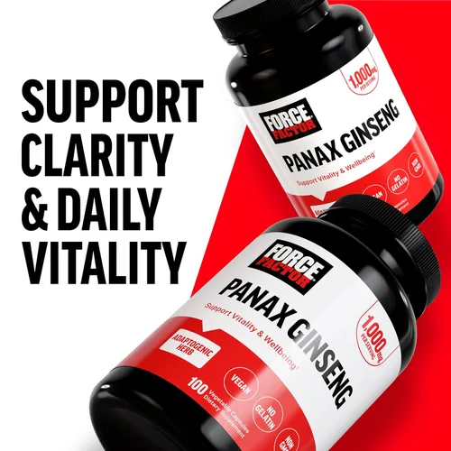 Vista 6 de Force Factor Panax Ginseng Suplemento adaptogénico de ginseng coreano Apoya la energía, la claridad y el bienestar, sin OMG, apto para veganos
