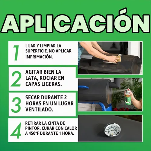 Vista 7 de Rust-Oleum 7750830 Pintura en aerosol de esmalte de alta temperatura, 12 onzas, almendra Protección de hasta 1200 °F, parrillas, ahumadores