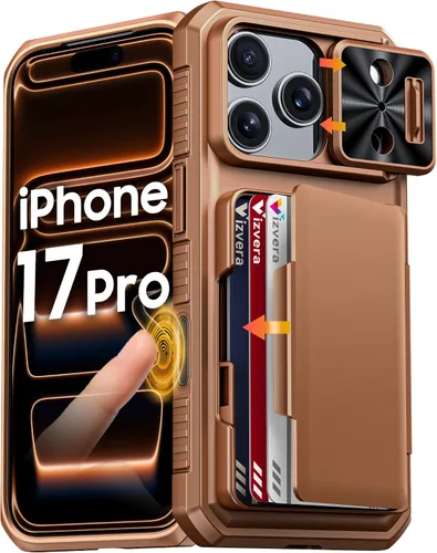 Vista 24 de Vizvera para iPhone 16 Pro Max Funda tipo cartera RFID [Soporte para tarjetas][Control de cámara][Cubierta de cámara] Funda protectora de silicona