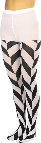 Vista 4 de ToBeInStyle Pantimedias opacas con pies completos diseñados para arlequín para mujer