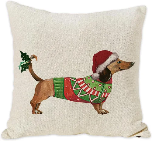 Vista 9 de SPXUBZ - Funda de almohadón navideño con gato de vacaciones de invierno con gorro rojo de Santa, funda cuadrada para sofá, cama, silla o sofá cama