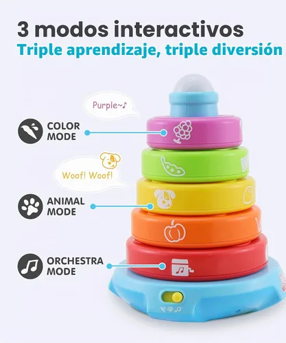 Vista 5 de BEST LEARNING Stack & Learn - Juguete apilable de actividades educativas de desarrollo para bebés de 6 o 9 meses en adelante Regalos de cumpleaños