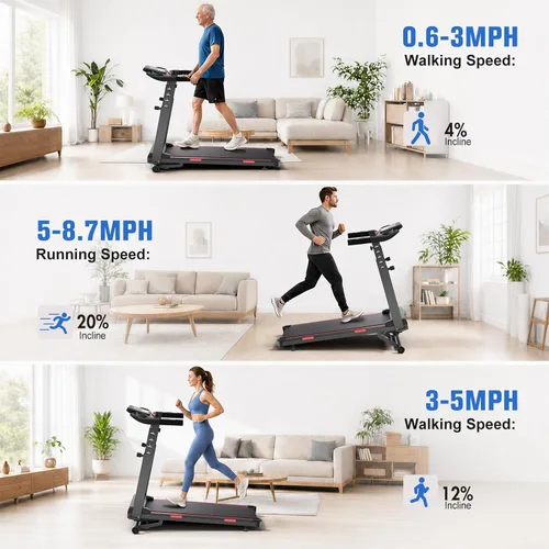 Vista 13 de Treadmill for Home with 20% Auto Incline, Walking Pad with Handle Bar