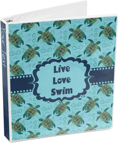 Vista 4 de Carpeta personalizada de 3 anillas de tortugas marinas - 1 pulgada