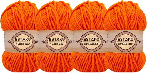Vista 12 de Estako Megastar, 3.52 Oz (100g) de hilo de acrílico 75% y lana 25%, suave, peso grueso voluminoso #5 para crochet y tejer 120 yardas (110m)