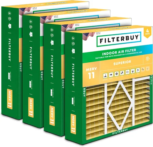 Vista 12 de Filterbuy Filtro de aire MERV 11 de 10 x 17 x 2 pulgadas Defensa Superior contra Mascotas y Alergias (paquete de 4), filtros exteriores plisados