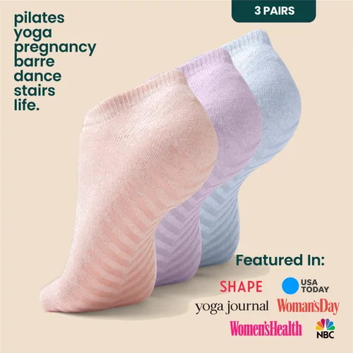 Vista 2 de Gripjoy Calcetines de agarre para mujeres y hombres - Calcetines antideslizantes - Calcetines de yoga con pinzas - Calcetines de hospital