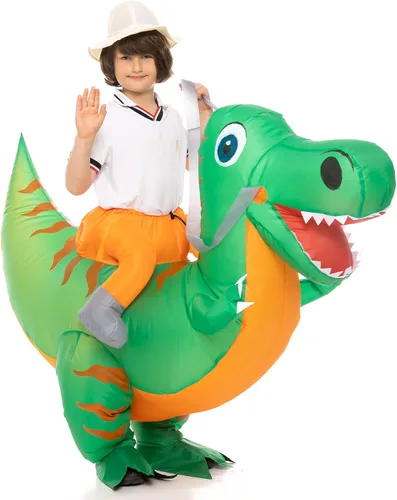 Vista 5 de IHGYT Inflatable Costume for Kids, Blow up Dinosaur Costume for Boys and Girls, Halloween Party Riding T Rex Outfits