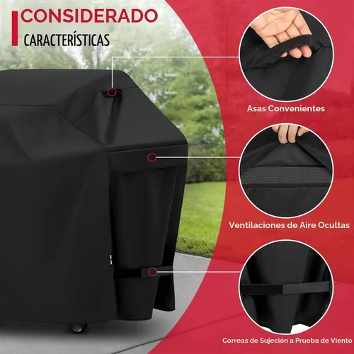 Vista 5 de UNICOOK Cubierta impermeable para parrilla de gas de barbacoa de alta resistencia, cubierta de barbacoa XXL de 75 pulgadas, resistente a