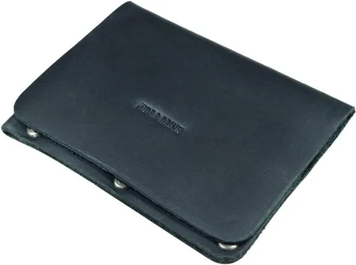 Vista 4 de Hide & Drink, Tarjetero remachado de cuero, cartera de efectivo, organizador de maletines de viaje, accesorios, hecho a mano, Negro -, Cartera