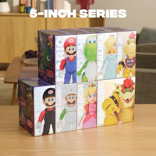 Vista 5 de Super Mario Galaxy Movie Bowser Jr., figura de acción de 5 pulgadas y pincel