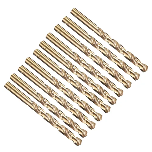 Vista 187 de PATIKIL Broca Jobber de 0.039 in, vástago recto M35 cobalto 5% acero de alta velocidad 135° acabado dorado para metal duro de acero inoxidable - 2