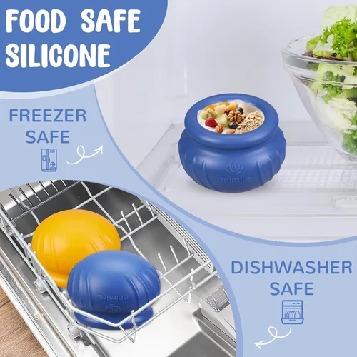 Vista 8 de Wobbly Juguete de Enriquecimiento para Lamer para Perros, Cuenco de Lamer Congelado Rellenable para Mantener Ocupados a los Perros, Juguete Azul