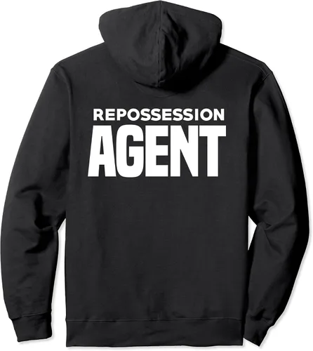 Vista 2 de Sudadera con capucha de agente de reposición para recuperación de cobros de deudas de vehículos, Negro, S