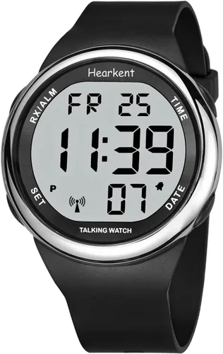 Vista 8 de Reloj Parlante Atómico se Ajusta Automáticamente para Personas con Discapacidad Visual o Personas Mayores LCD Números Grandes Fácil de Leer Reloj
