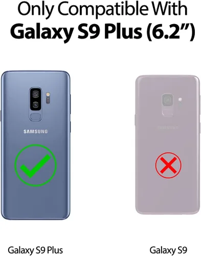 Vista 2 de GOOSPERY Parachoques magnético para puerta compatible con Galaxy S9 Plus, tarjetero tipo billetera con cierre automático por iman, funda protectora