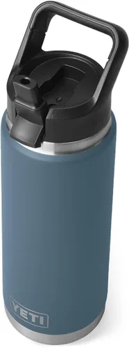 Vista 15 de YETI Rambler - Botella de acero inoxidable aislada al vacío con tapa y popote, 26 onzas, color negro