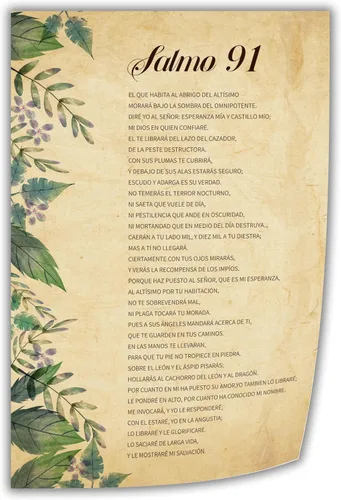 Vista 7 de Salmo 91 En Espaol - Biblia Espaola Verso De La Bi - Cuadros para Dormitorios - Póster estético de oficina y dormitorio - 08 x 12 pulgadas