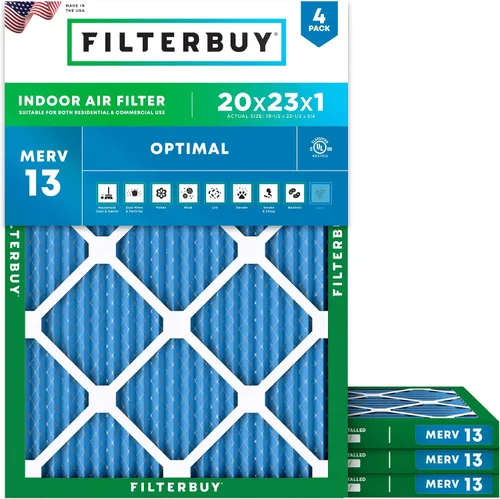 Vista 21 de Filterbuy Filtro de aire MERV 13 de 8 x 14 x 1 pulgadas, protección óptima contra el humo y la alergia (paquete de 4), filtros electrostáticos