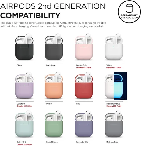 Vista 6 de elago AirPods - Funda de silicona para AirPods [Protección extra]