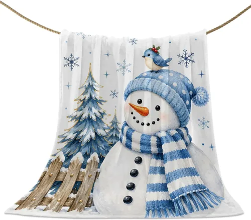 Vista 57 de Manta de forro polar suave con diseño de árbol de Navidad con texto en inglés «This is My Christmas» para ver películas navideñas, sofá, silla, sala