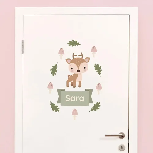 Vista 10 de Calcomanías de puerta personalizadas para habitación de niños, calcomanías de pared con nombre personalizado para decoración de habitación de bebés