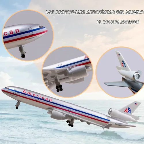 Vista 2 de Modelo de avión 1:300 escala modelo avión americano MD11 modelo avión para regalo y decoración