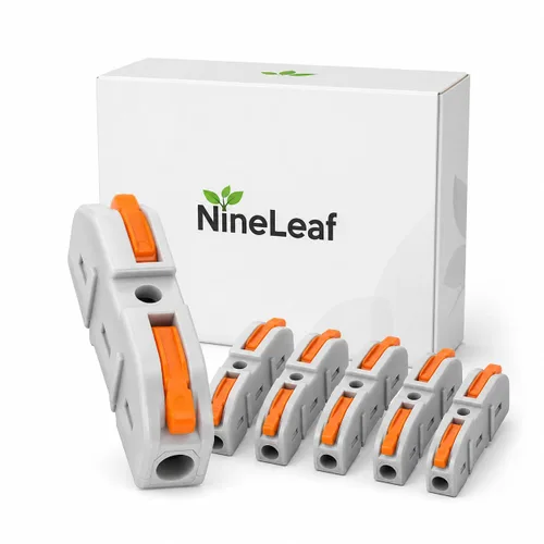 Vista 29 de Nineleaf Conectores de cable, conectores de cable eléctrico rápido de empuje, 32A 600 voltios, empalmes en línea de 2/3 circuitos, 28 a 12 awg, 2