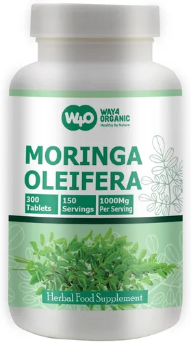Vista 2 de Cápsulas de polvo de hoja de Moringa (tabletas) - 300 píldoras, 150 porciones, 1000 mg (1 paquete)