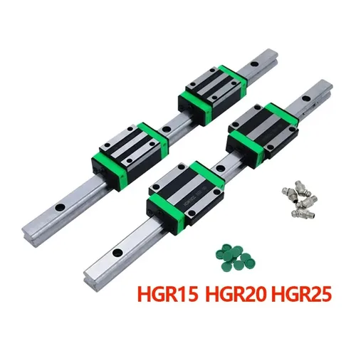 Vista 6 de Linear Guides, Linear Motion Slide Guides Linear Guide Rail 2pcs HGR25 Length 300-1000mm + 4pcs Slider Blocks HGW25CC Set(300mm)