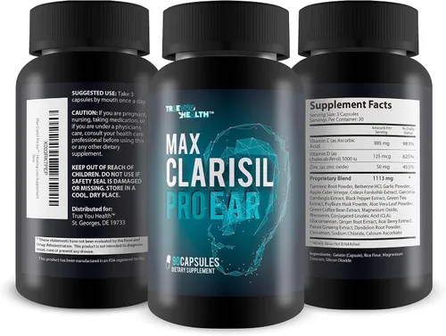 Vista 4 de Max Clarisil Pro Ear - Soporte para pérdida auditiva y timbre auditivo - Fórmula natural a base de cúrcuma para apoyar la reducción de la hinchazón
