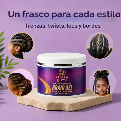 Vista 2 de Gel trenzado de fijación extrema para trenzar cabello, trenzas y rastas