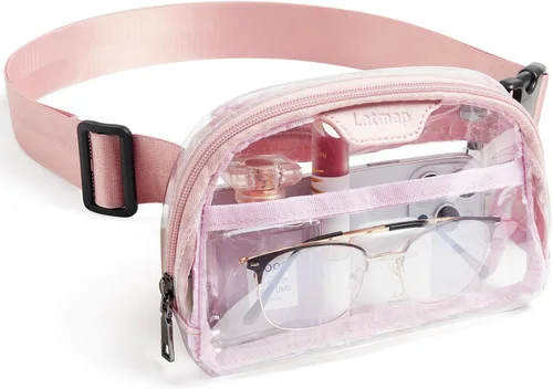 Vista 13 de LATMAP Bolsa transparente para eventos de estadio, bolso transparente para mujer, bolsa cruzada de estadio, bolsa transparente para conciertos