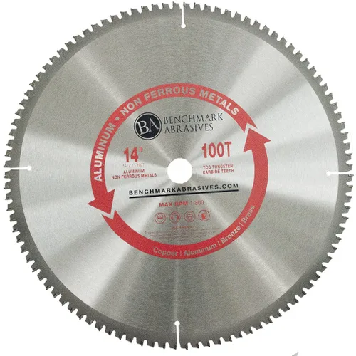 Vista 11 de Benchmark Abrasives Hoja de sierra circular TCT de 10 pulgadas con punta de carburo de tungsteno con eje de 5/8 pulgadas para cortar aluminio