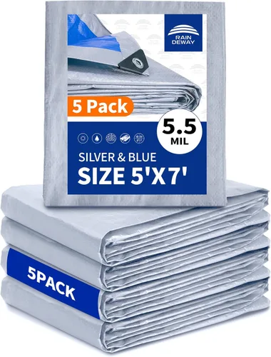Vista 48 de RAINDEWAY Tarps - Lona impermeable de color azul de 4 x 16 pies de grosor, resistente a desgarros, multiusos, para techo, campamento, automóvil