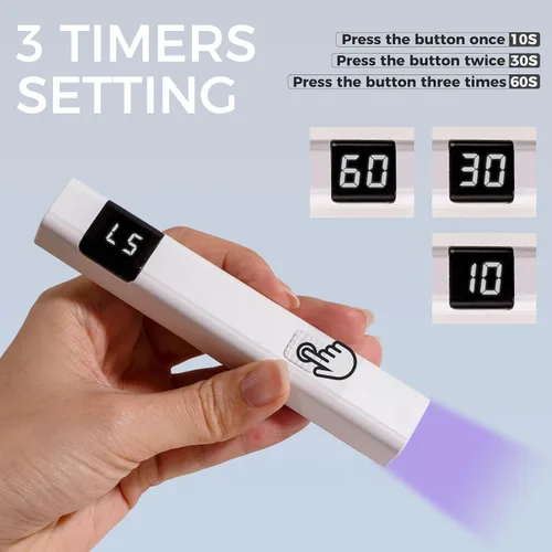 Vista 3 de Oneleaf Lámpara de uñas recargable inalámbrica con soporte ajustable, secador de uñas LED portátil para esmalte de gel, temporizador digital