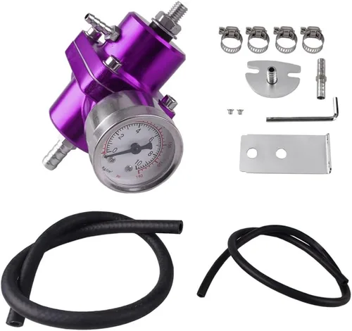 Vista 11 de BARTOO Kit universal de regulador de presión de combustible ajustable, regulador de combustible de aluminio, regulador de presión de inyección