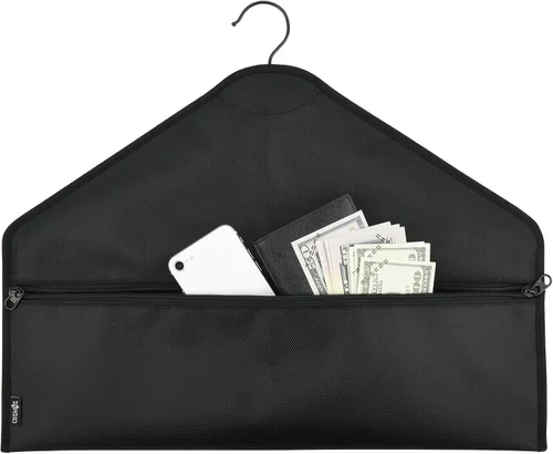 Vista 2 de Cosmos Paquete de 2 bolsas de seguridad para colgar Bolsillo oculto Bolsa secreta con cremallera para colgar artículos personales en viajes