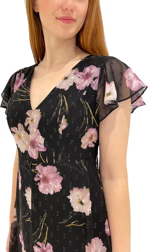 Vista 4 de Adrianna Papell Mono metálico con estampado floral para mujer Negro Multi