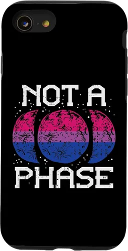 Vista 13 de Funda de regalo LGBTQ para iPhone 14 Not A Phase Bisexual Pride Moon Funny Bi Flag Pun