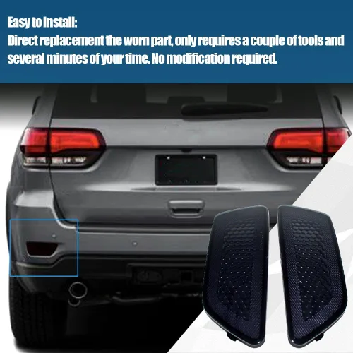 Vista 4 de CULMKARI Luces reflectoras de moldura de parachoques trasero negras compatibles con Jeep Grand Cherokee 2012-2018 Dodge Journey 2012-2020 Jeep