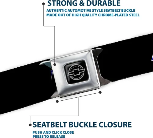 Vista 7 de Buckle-Down Cinturón de seguridad – Chevy Bowtie Logo REPEAT – 1.0 pulgadas de ancho – 20-36 pulgadas de largo
