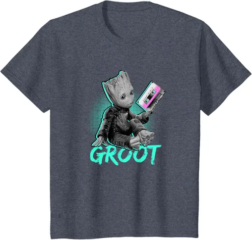 Vista 16 de Camiseta infantil Marvel Guardians of the Galaxy Vol. 2 Baby Groot Mix Tape, Negro