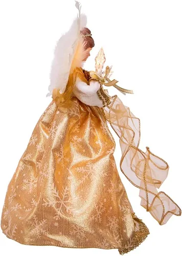 Vista 3 de Kurt S. Adler Ángel Dorado de Luz Clara UL 10 de 12 Pulgadas para la Copa del Árbol, Multicolor
