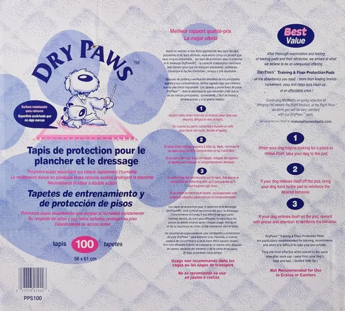 Vista 2 de MidWest Homes for Pets Almohadillas de entrenamiento y protección de suelo Dry Paws, 100